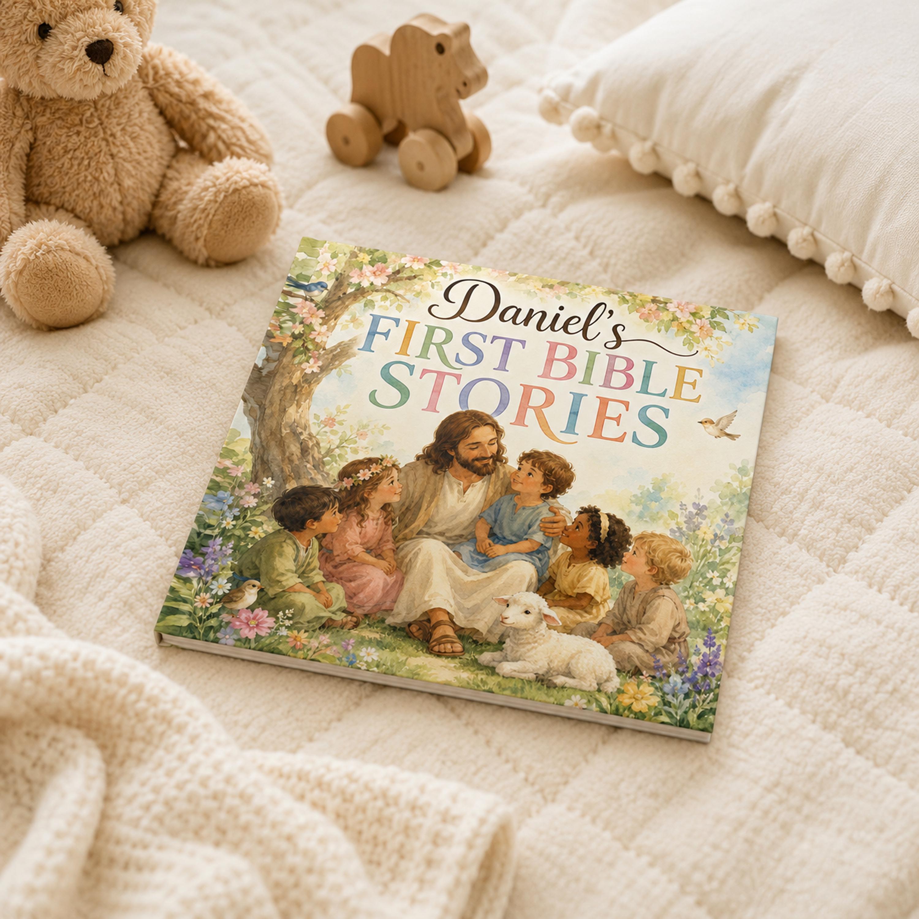 Personalized Christian Children’s Storybook, Custom First Bible Stories Book with Name, Baptism Gift for Boy Girl, Christening Keepsake Gift