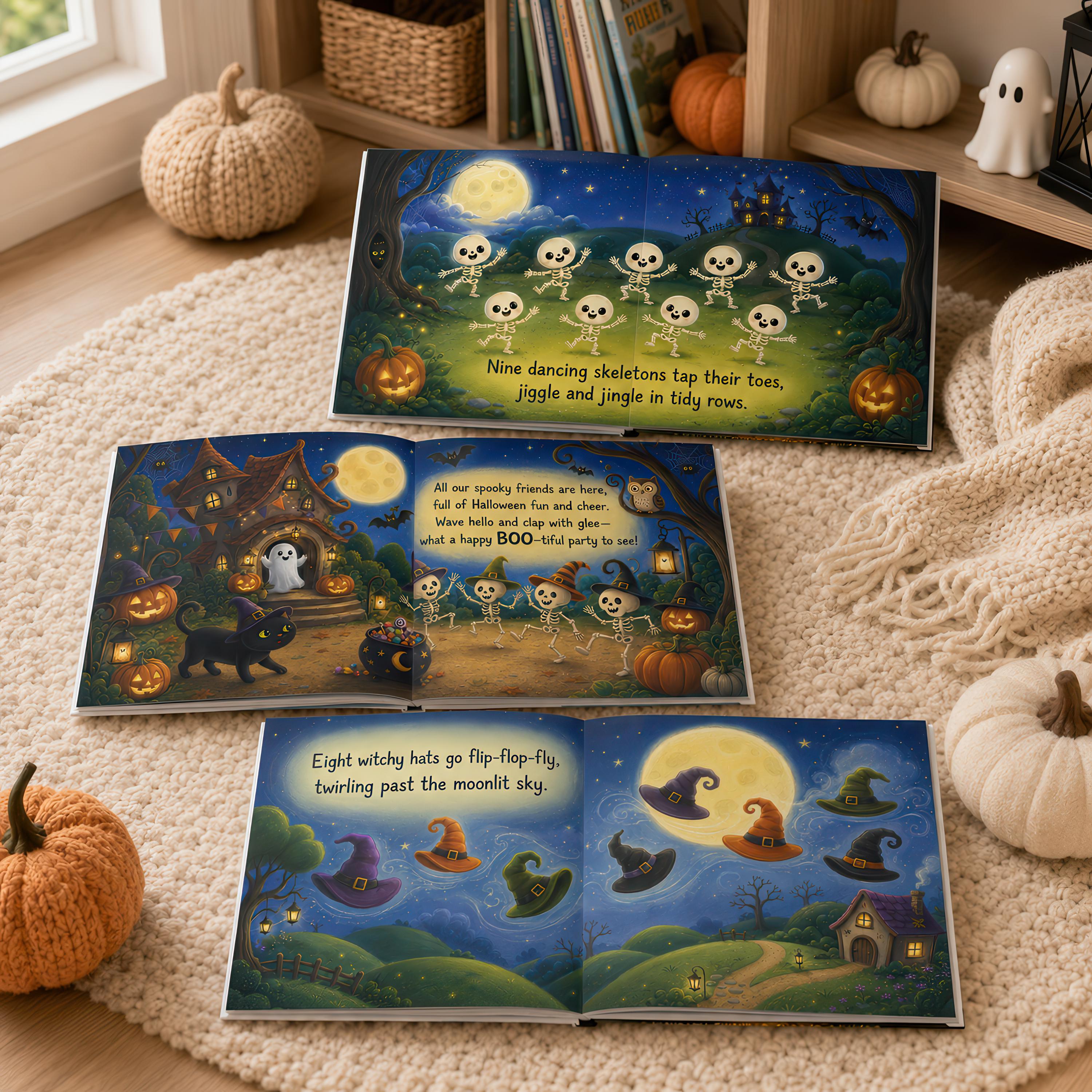 Personalized One, Two Boo Halloween Counting Book, Custom Name Spooky Story Book for Kids, Pumpkin Ghost Cat Toddler Gift