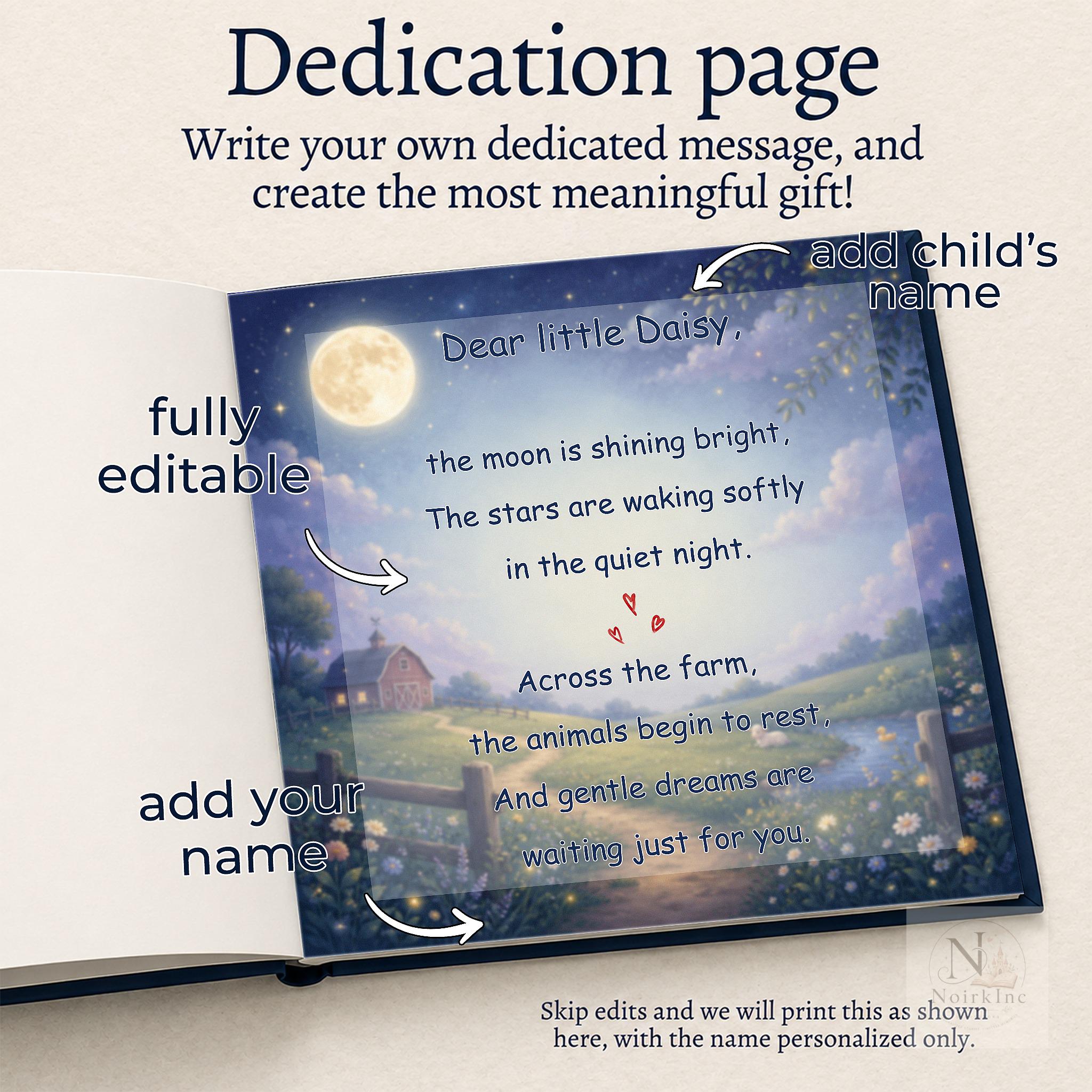Personalized Bedtime Story Book With Farm Animals