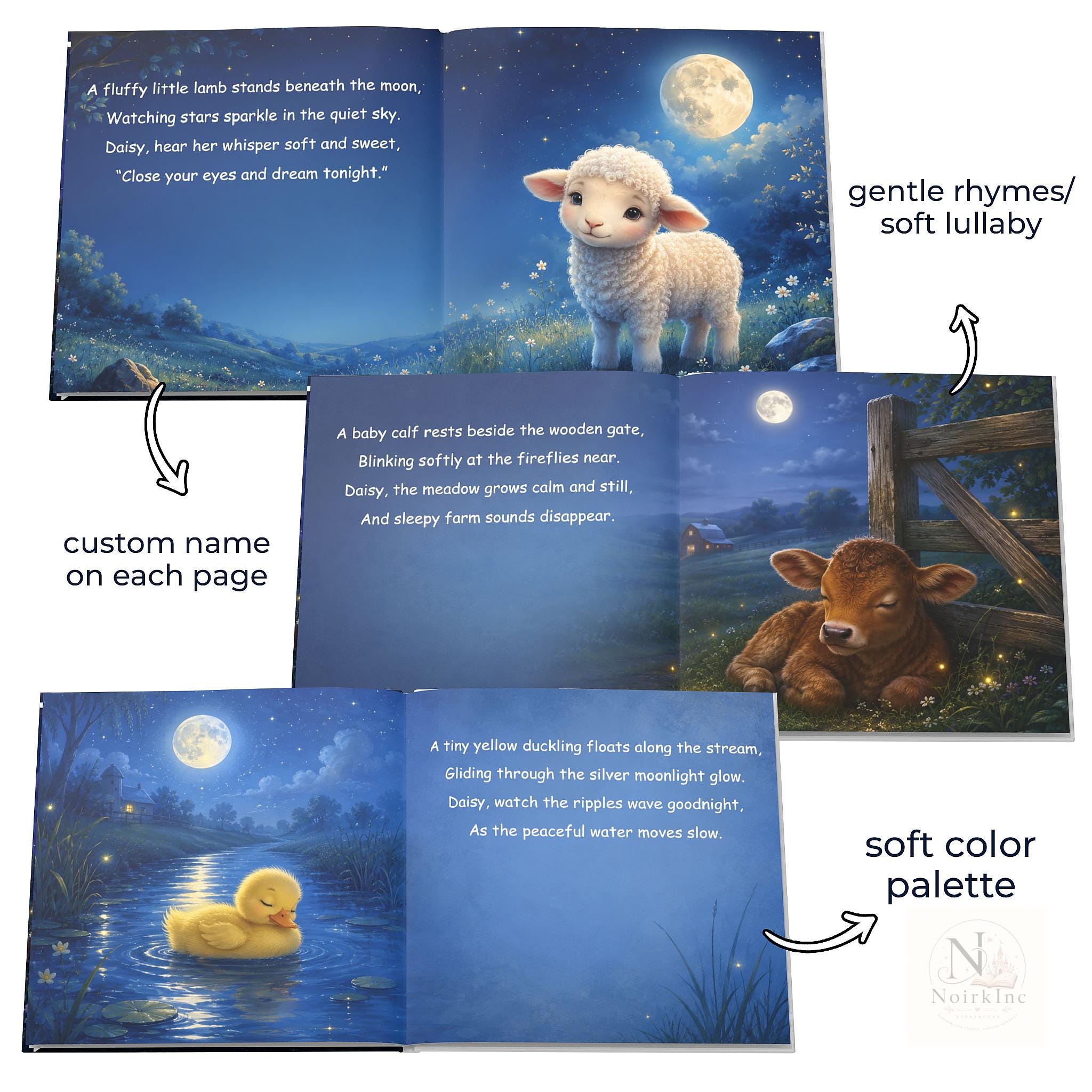 Personalized Bedtime Story Book With Farm Animals