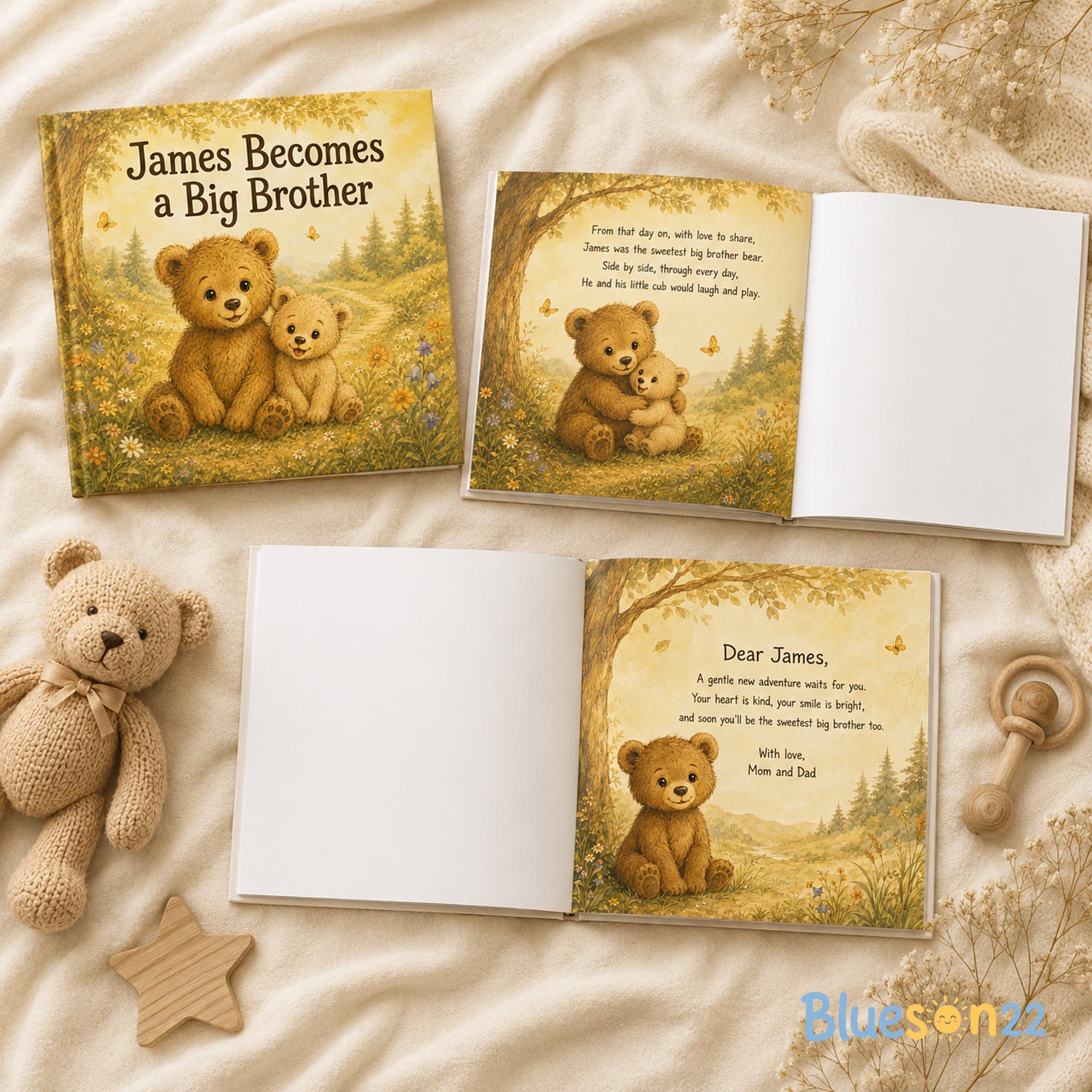 Personalized Baby Story Book, Custom Name Big Brother Gift, Nursery Keepsake Storybook, Baby Shower Gift, Custom Children’s Book