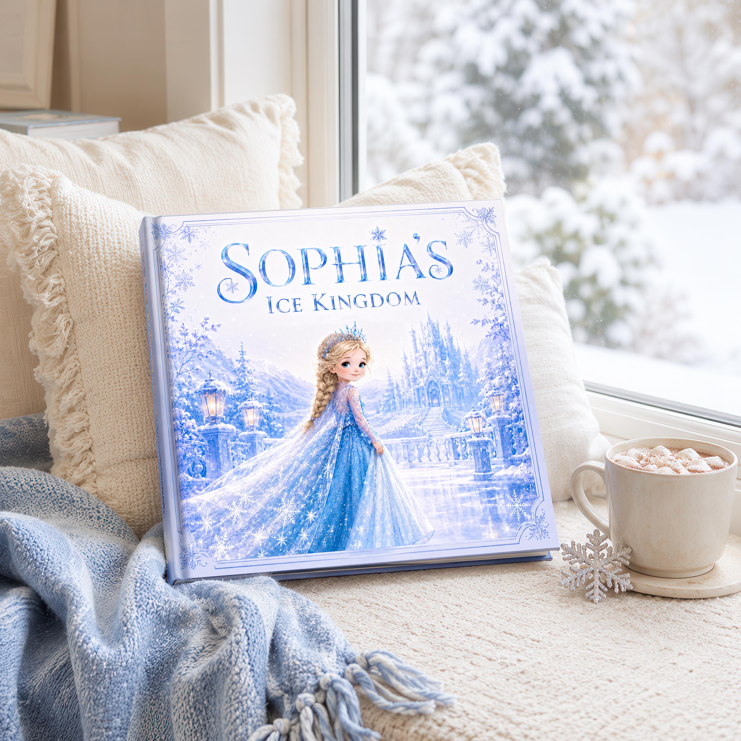 Personalized Ice Princess Storybook, Custom Name Winter Fairy Tale Book, Ice Kingdom Birthday Gift for Girls, Snow Magic Adventure Book