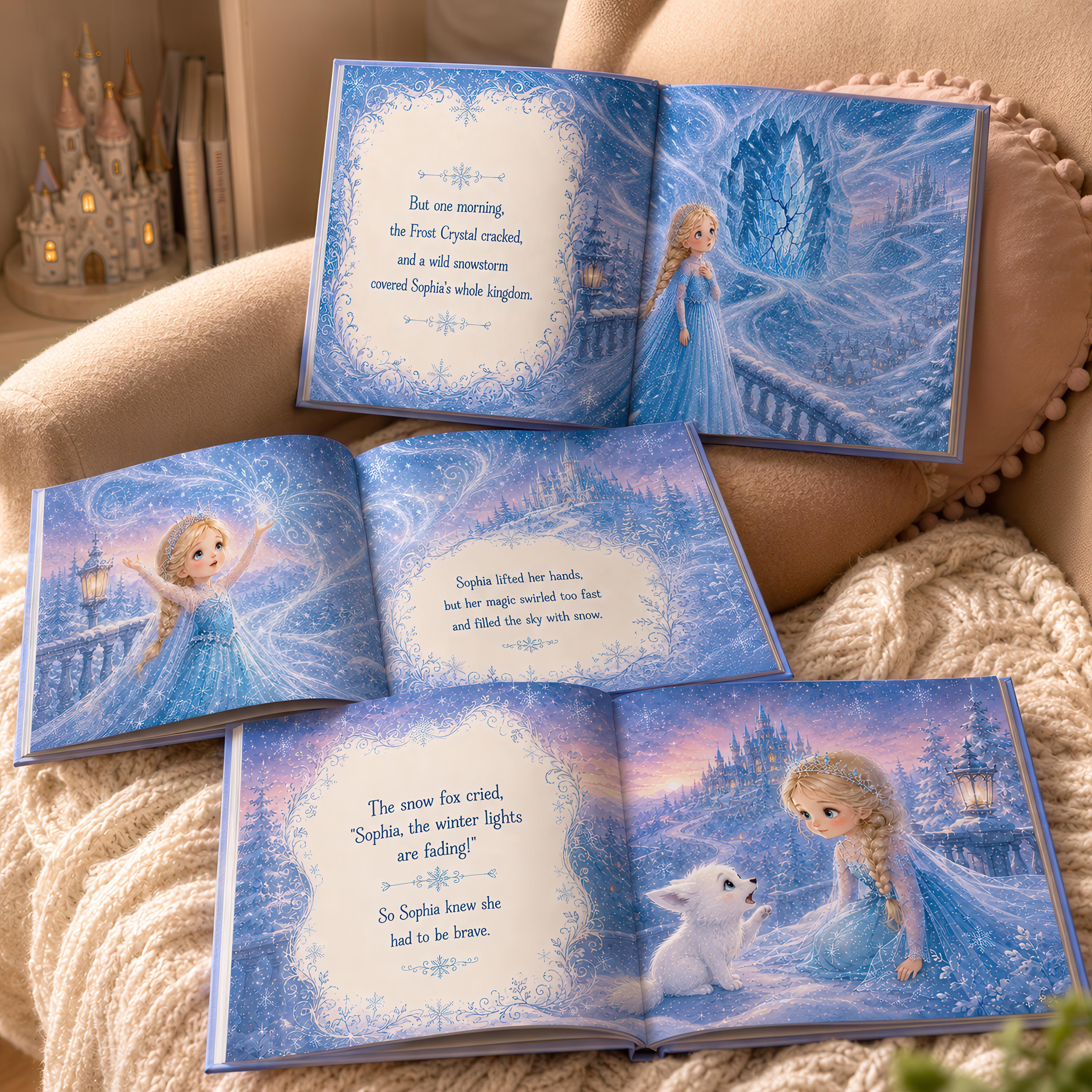 Personalized Ice Princess Storybook, Custom Name Winter Fairy Tale Book, Ice Kingdom Birthday Gift for Girls, Snow Magic Adventure Book