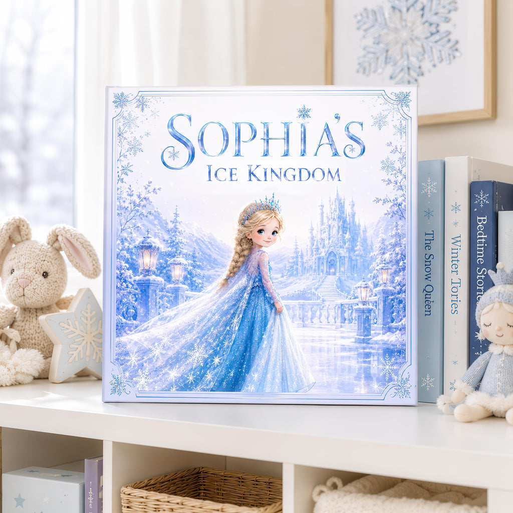 Personalized Ice Princess Storybook, Custom Name Winter Fairy Tale Book, Ice Kingdom Birthday Gift for Girls, Snow Magic Adventure Book