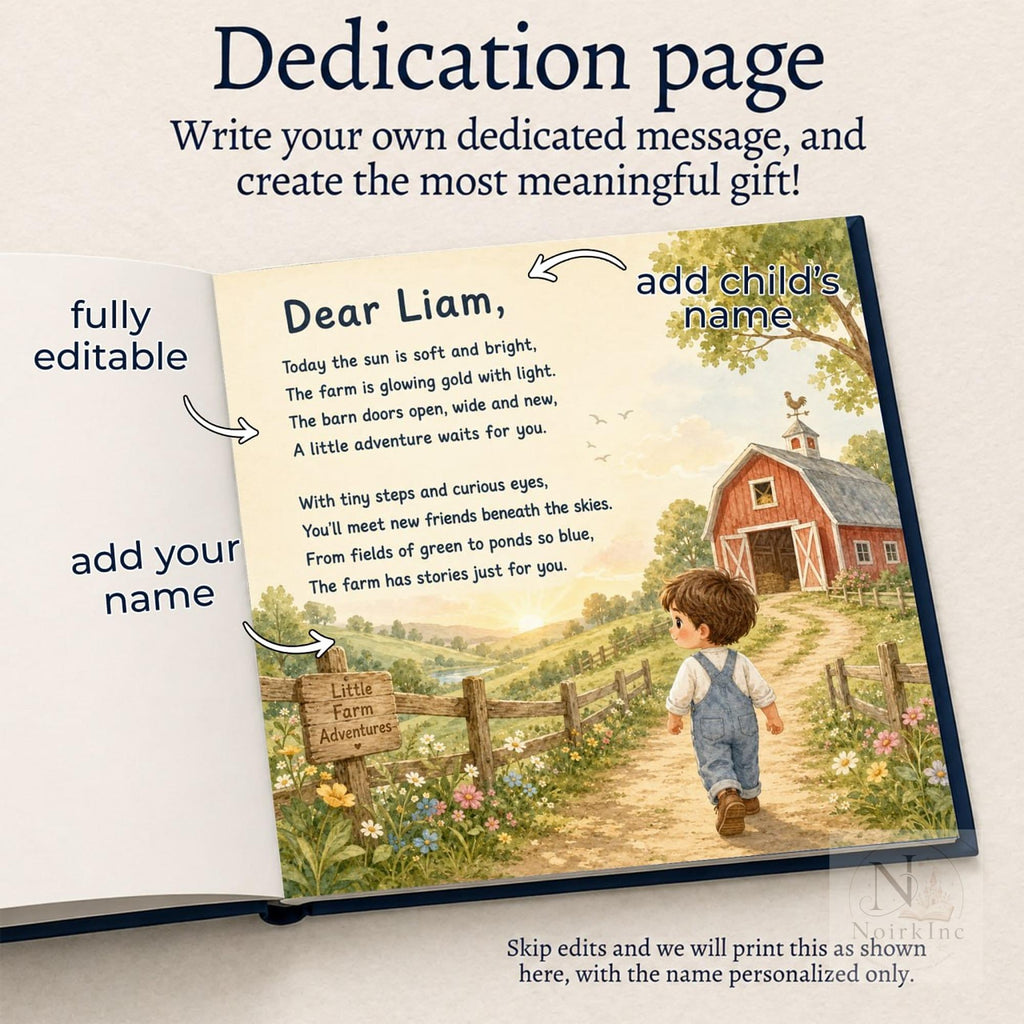 Personalized Farm Animal Book for Kids