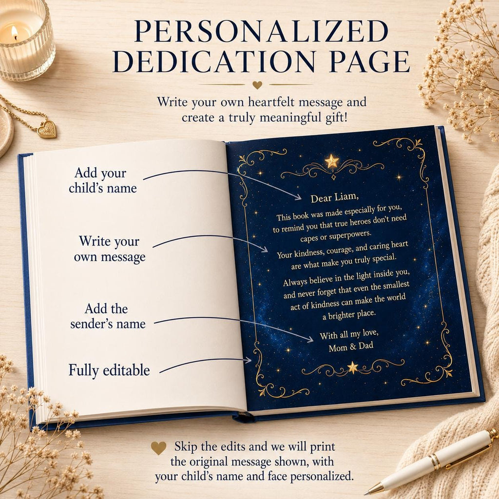 Personalized Superhero Story Book for Kids, Custom Name & Photo