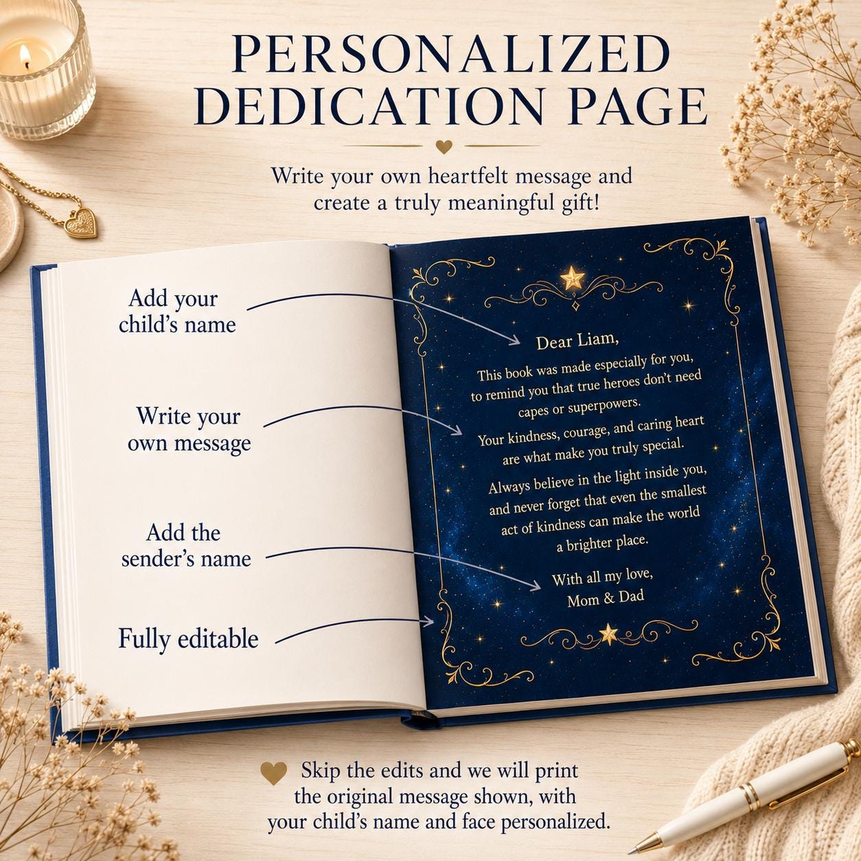 Personalized Superhero Story Book for Kids, Custom Name & Photo