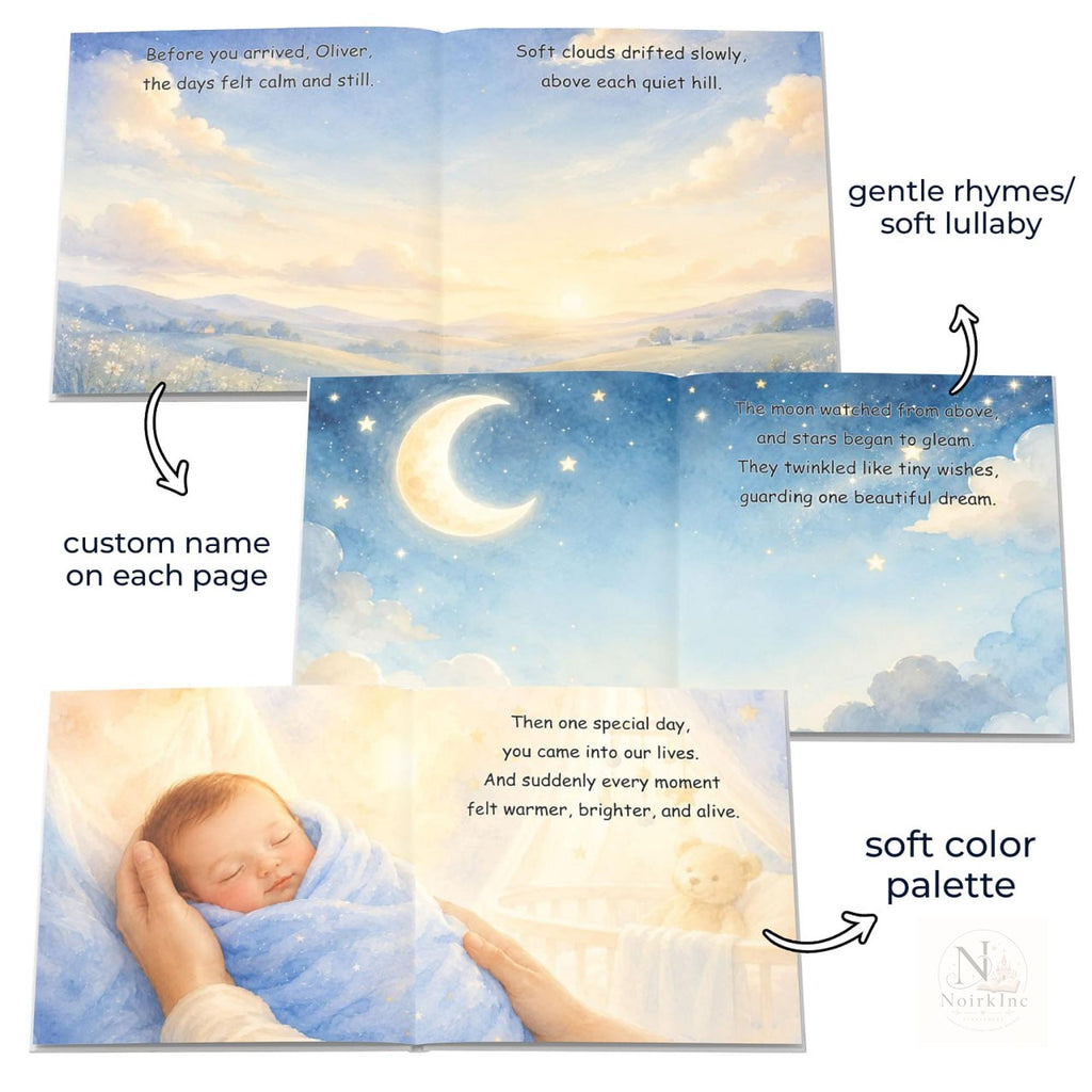 Personalized Baby Boy Story Book, Newborn Keepsake