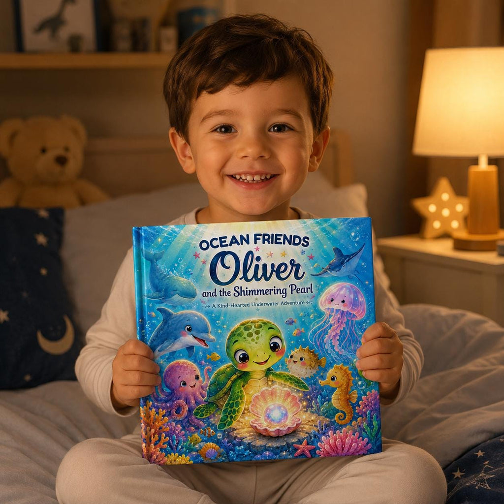 Personalized Ocean Story Book, Custom Name Hardcover for Kids