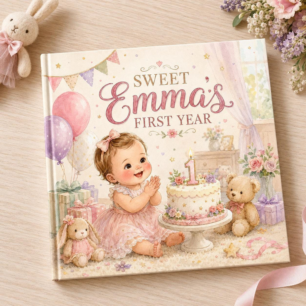 Personalized First Birthday Book | Custom Baby Storybook Keepsake