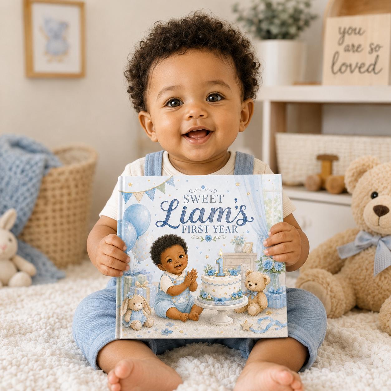 Personalized First Birthday Book | Custom Baby Storybook Keepsake