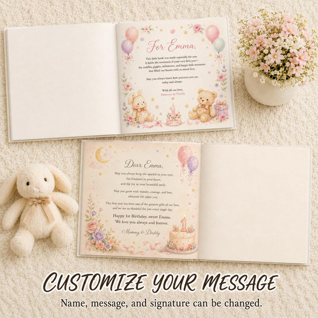 Personalized First Birthday Book | Custom Baby Storybook Keepsake
