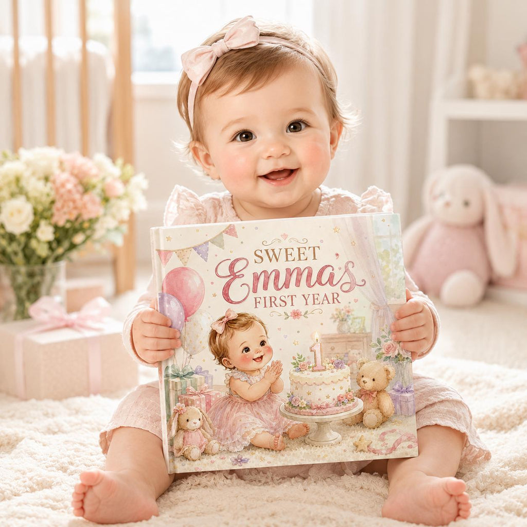Personalized First Birthday Book | Custom Baby Storybook Keepsake