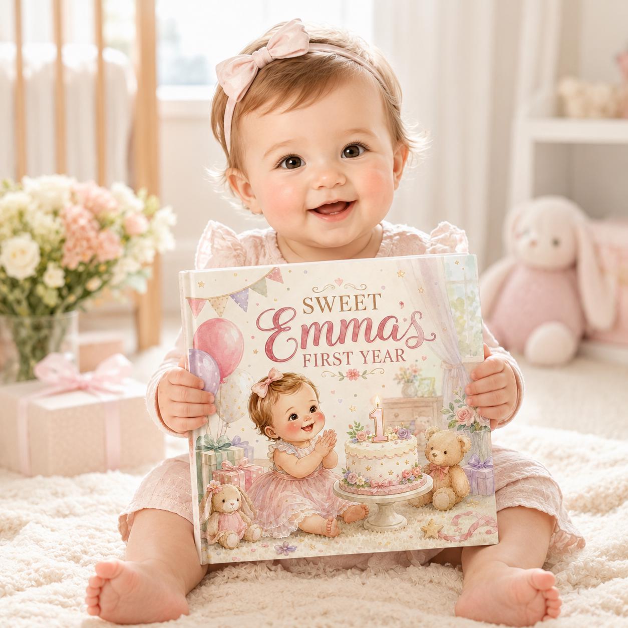 Personalized First Birthday Book | Custom Baby Storybook Keepsake