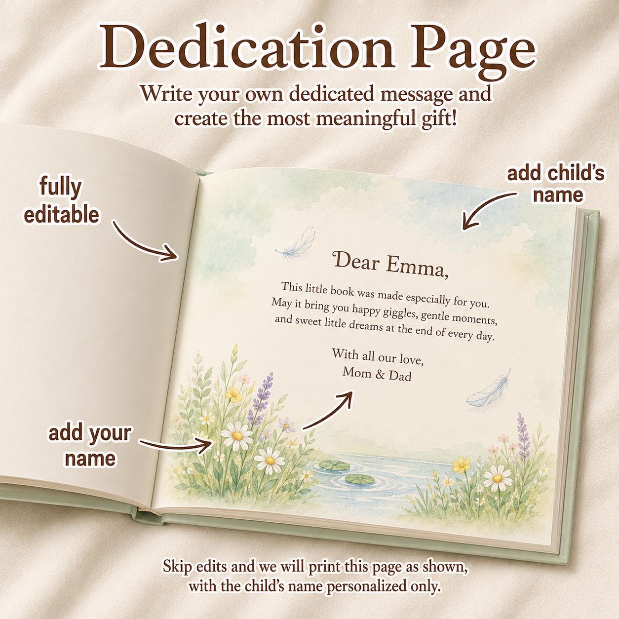 Personalized Duckling Story Book, Custom Name Kids Hardcover Gift