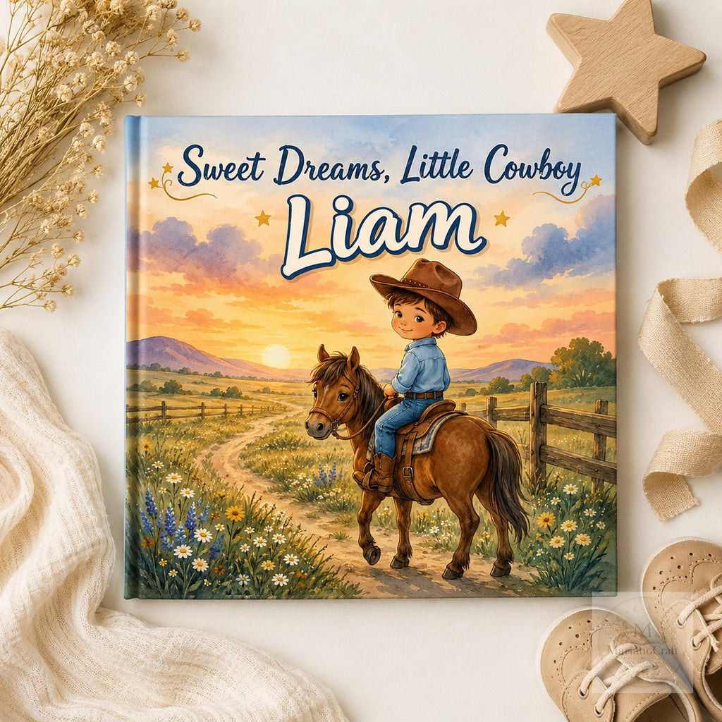 Personalized Cowboy Baby Book With Custom Name