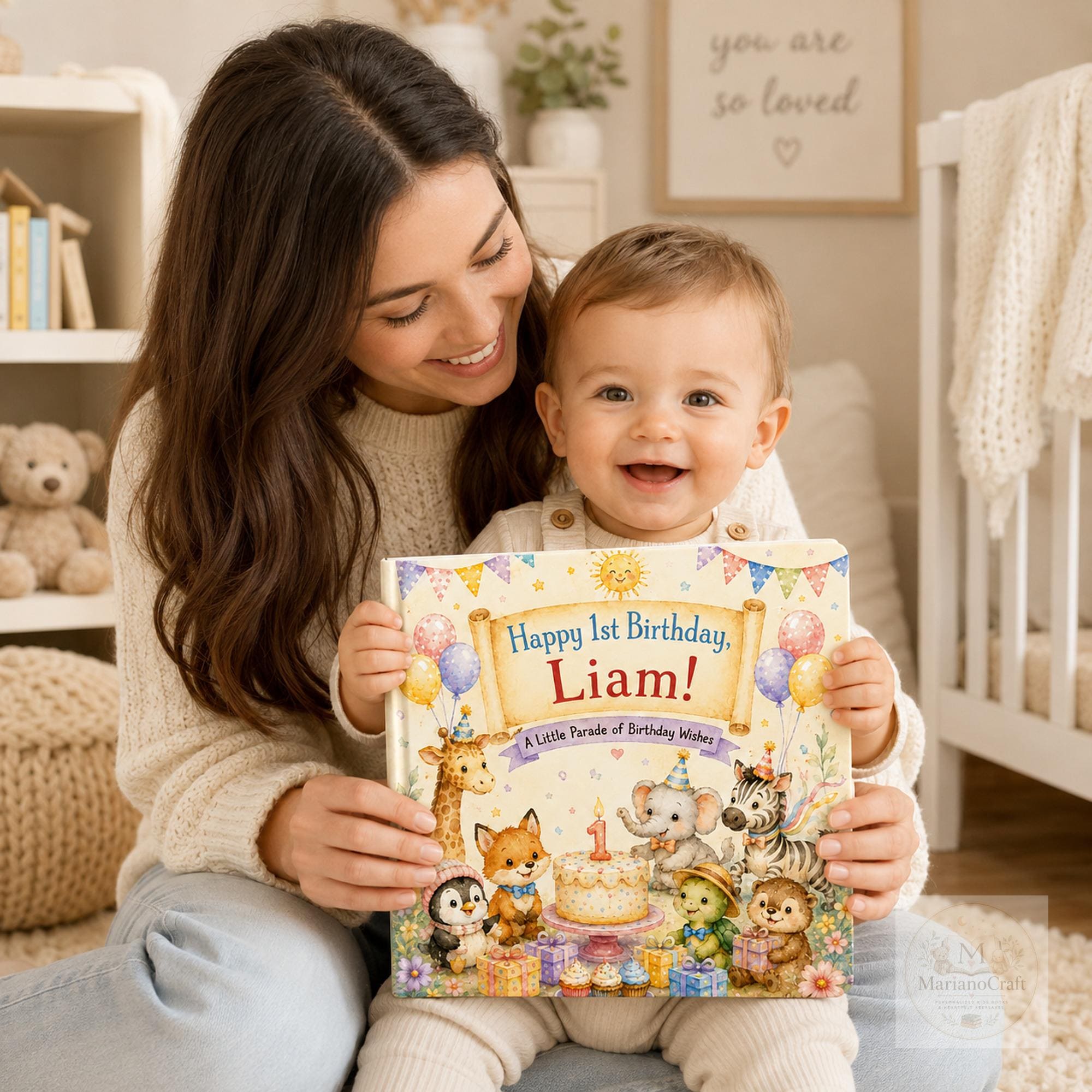 Personalized First Birthday Book for Baby