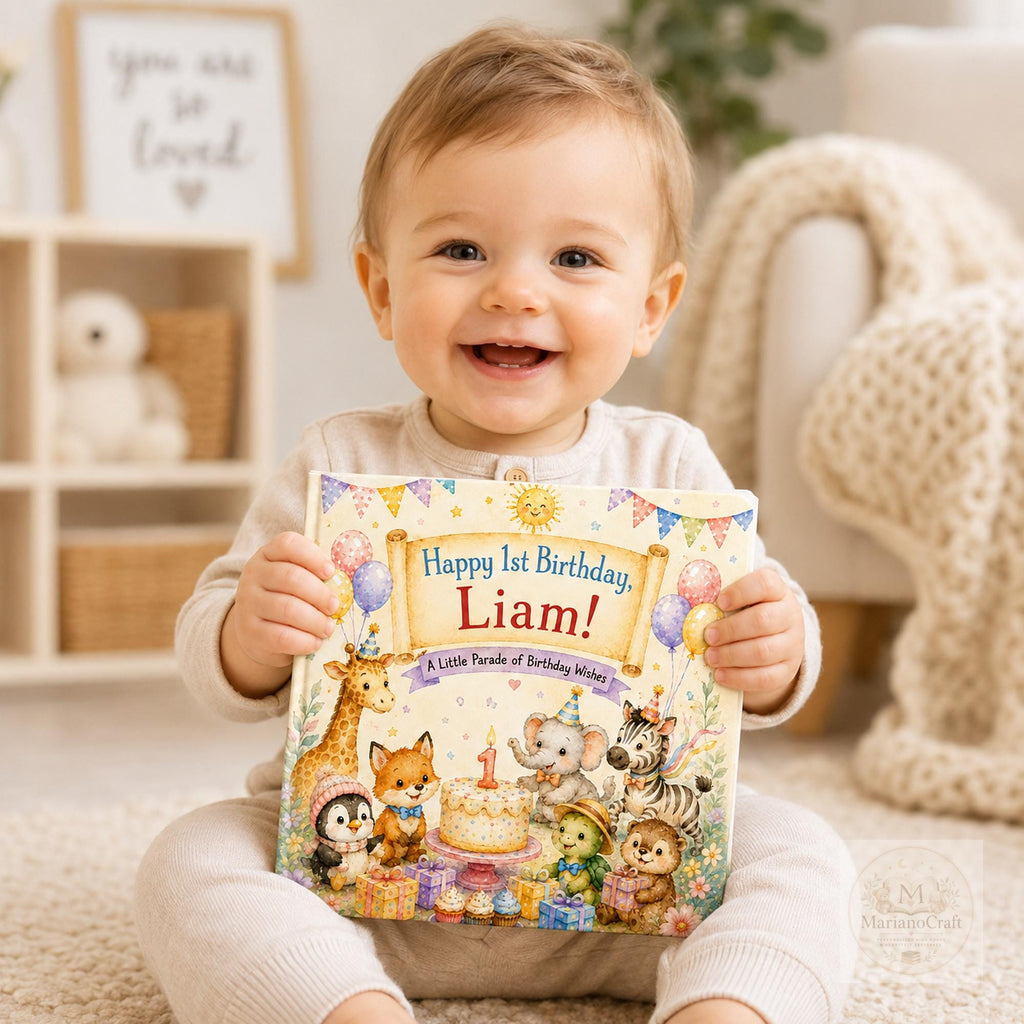 Personalized First Birthday Book for Baby