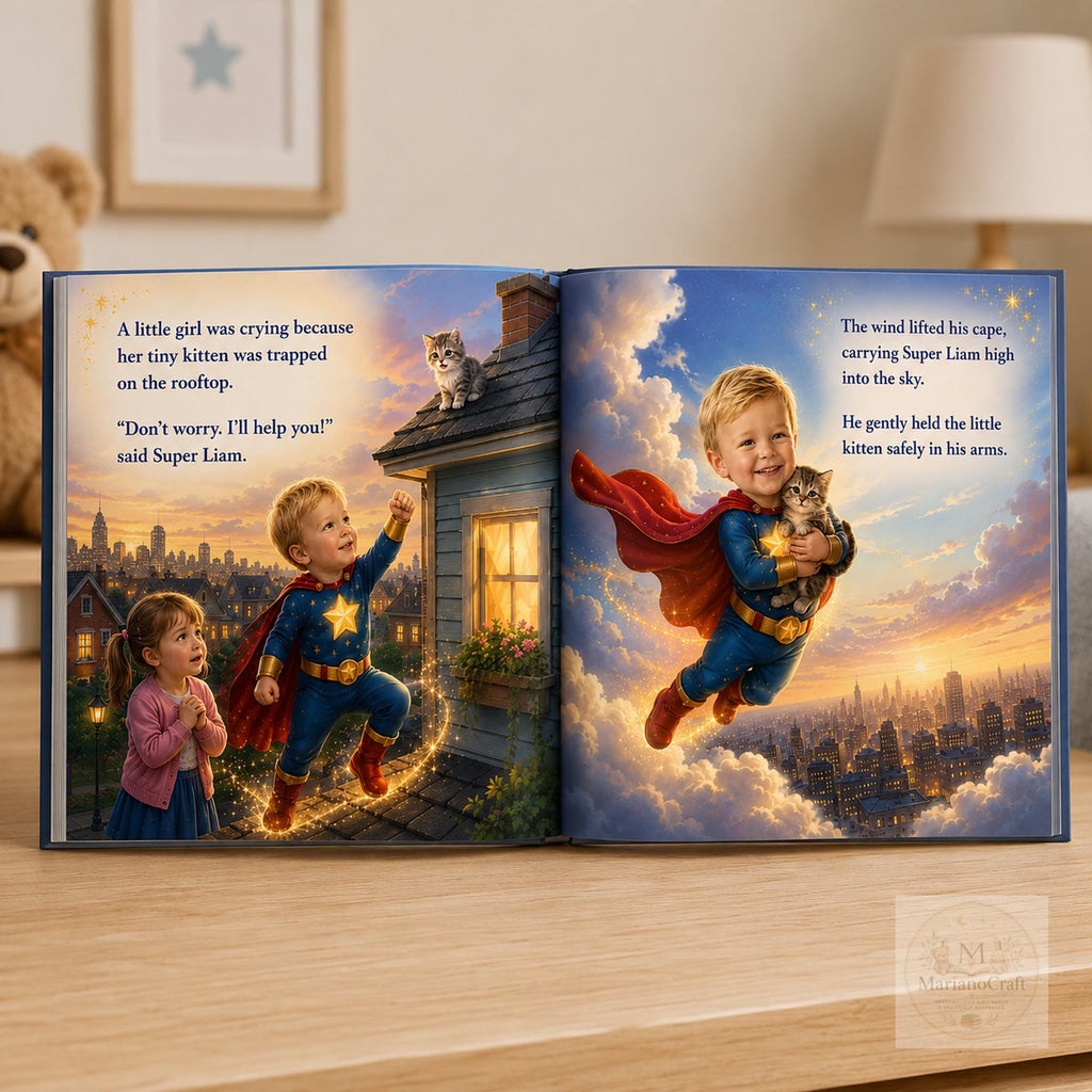 Personalized Superhero Book for Kids With Custom Name and Face