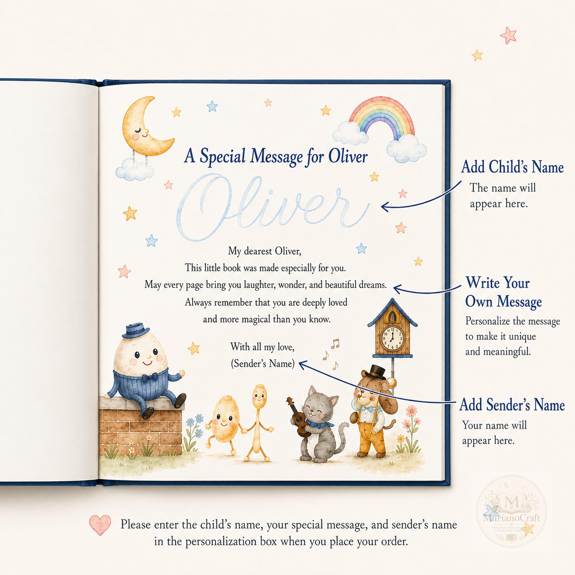 Personalized Nursery Rhyme Book for Babies