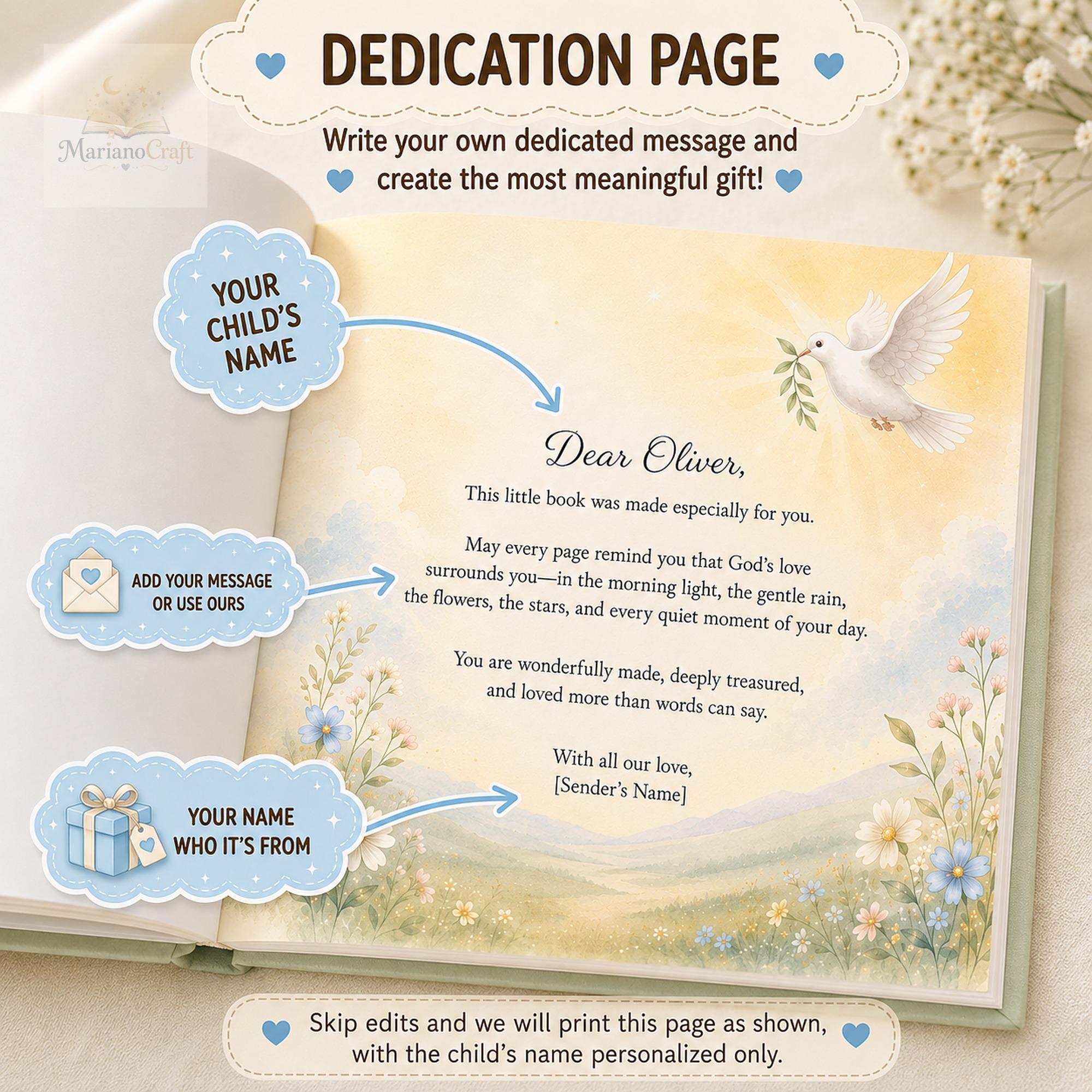 Personalized Christian Baby Book With Custom Name