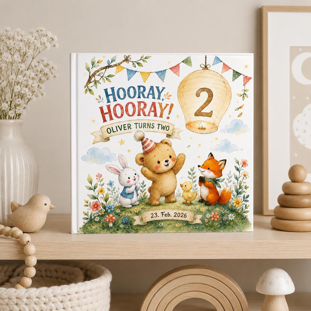Personalized Birthday Book for Kids, Woodland Keepsake Gift