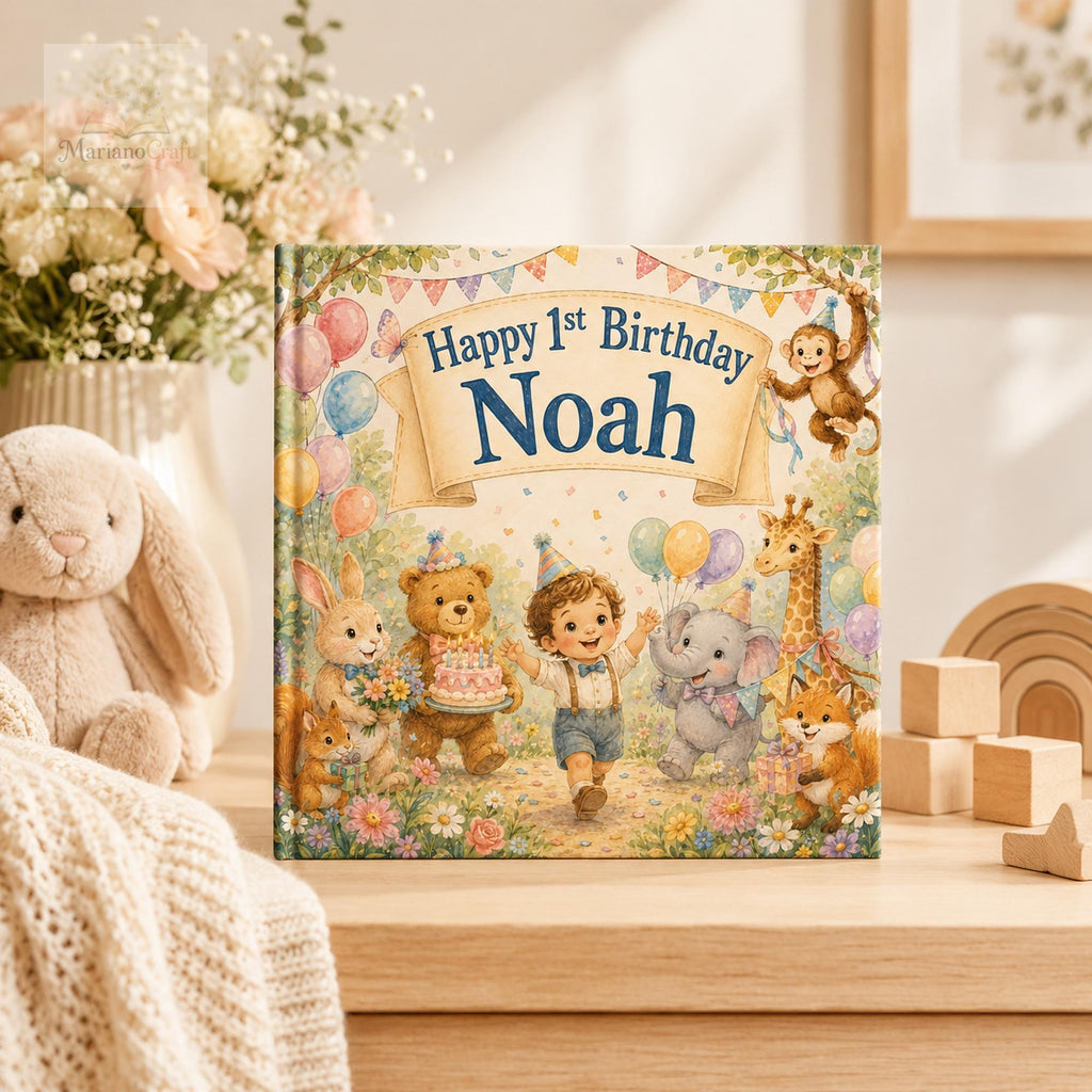 Personalized First Birthday Book With Baby's Name