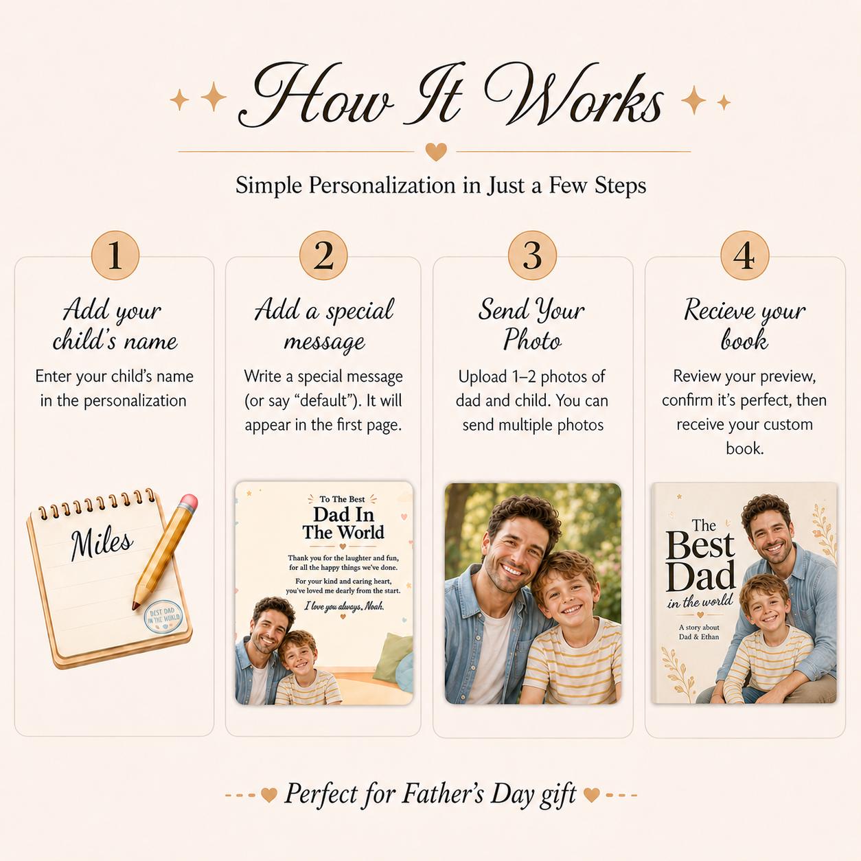Personalized Dad Book for Father's Day – Custom Photo Storybook