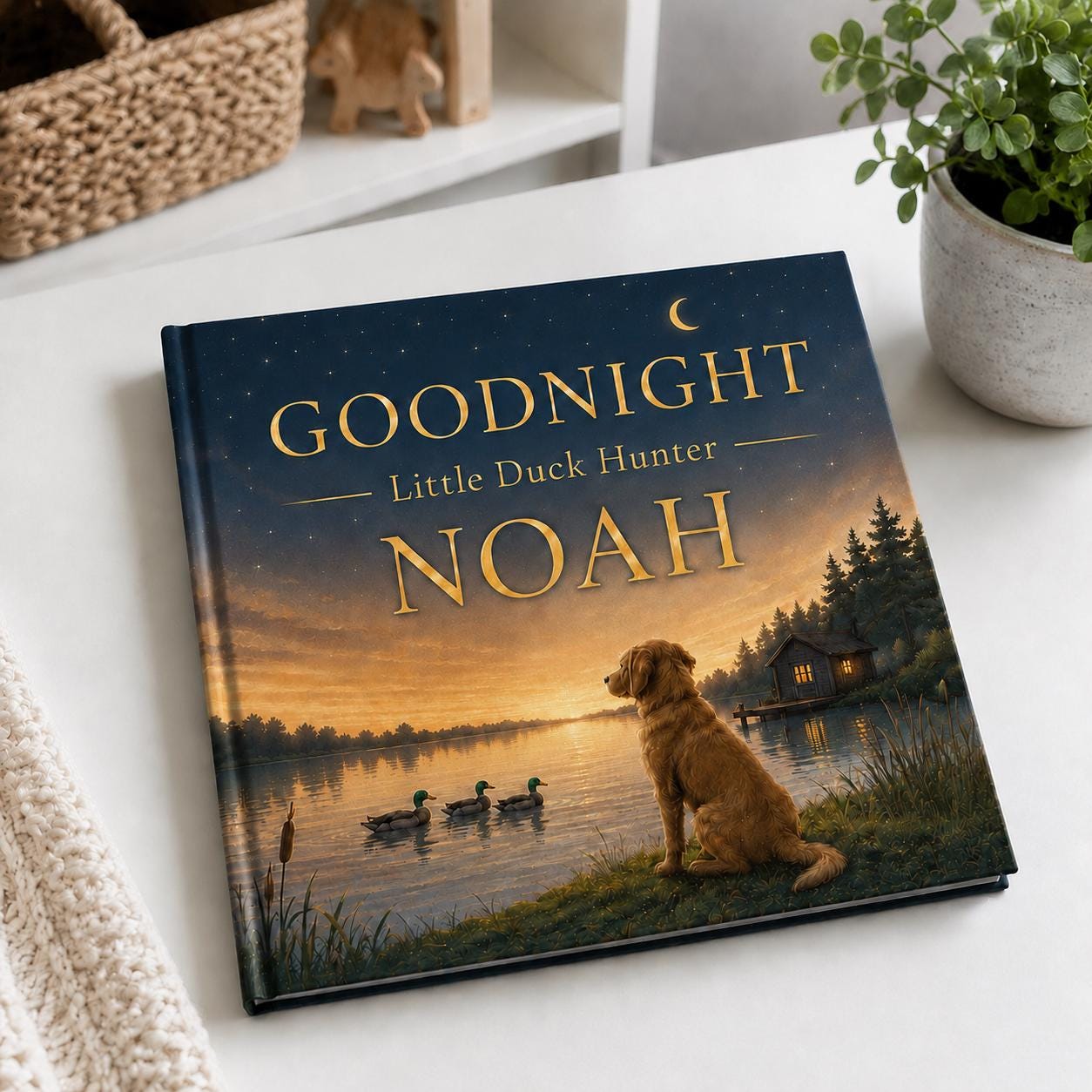 Personalized Duck Hunting Baby Book, Custom Little Hunter Bedtime Story, Mallard Nursery Keepsake, Baby Boy Shower Gift