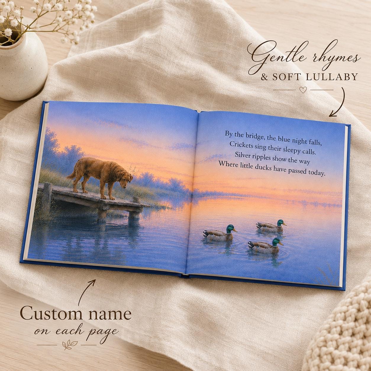 Personalized Duck Hunting Baby Book, Custom Little Hunter Bedtime Story, Mallard Nursery Keepsake, Baby Boy Shower Gift