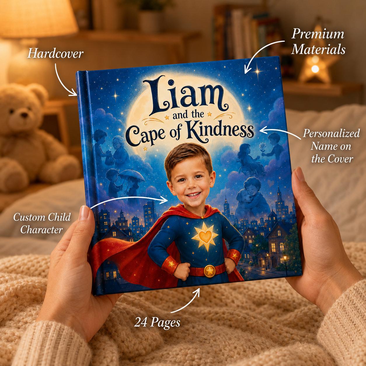Personalized Superhero Story Book for Kids, Custom Name & Photo