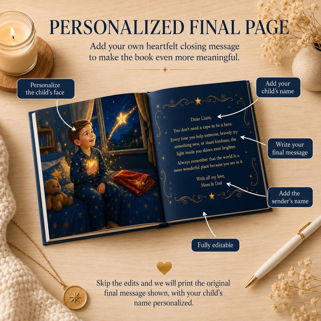 Personalized Superhero Story Book for Kids, Custom Name & Photo