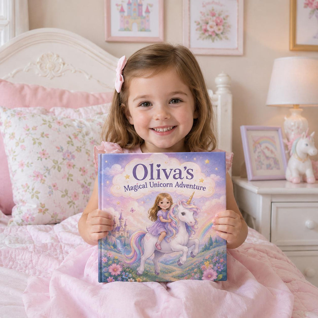 Personalized Unicorn Story Book for Kids, Custom Name Hardcover, Boy or Girl Character, Birthday Gift, Magical Adventure Keepsake for Child
