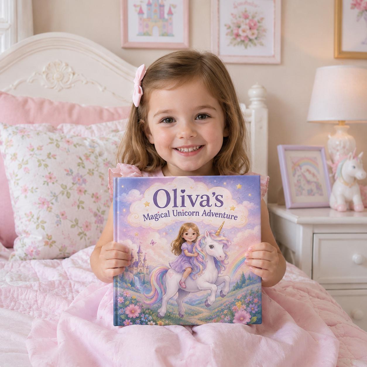 Personalized Unicorn Story Book for Kids, Custom Name Hardcover, Boy or Girl Character, Birthday Gift, Magical Adventure Keepsake for Child