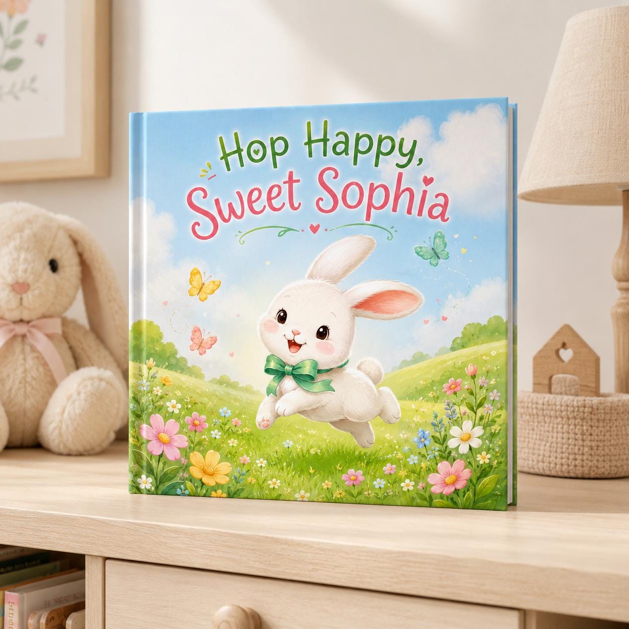 Personalized Bunny Story Book, Custom Name Toddler Keepsake Gift