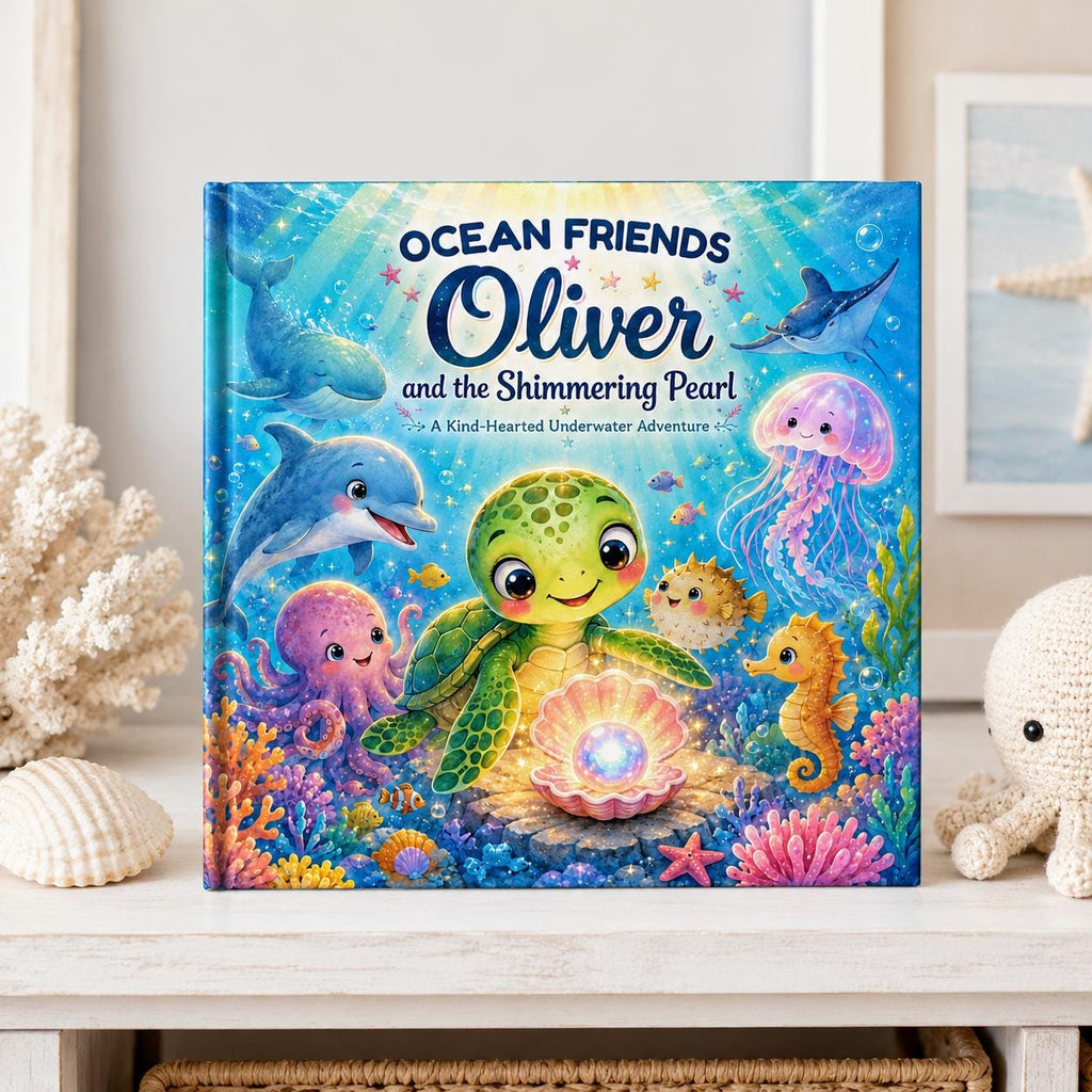 Personalized Ocean Story Book, Custom Name Hardcover for Kids