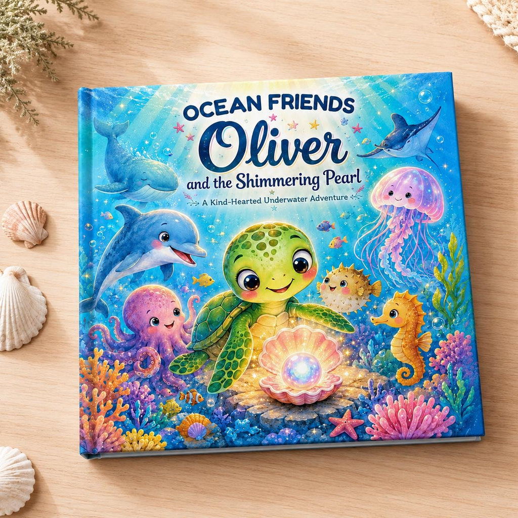 Personalized Ocean Story Book, Custom Name Hardcover for Kids