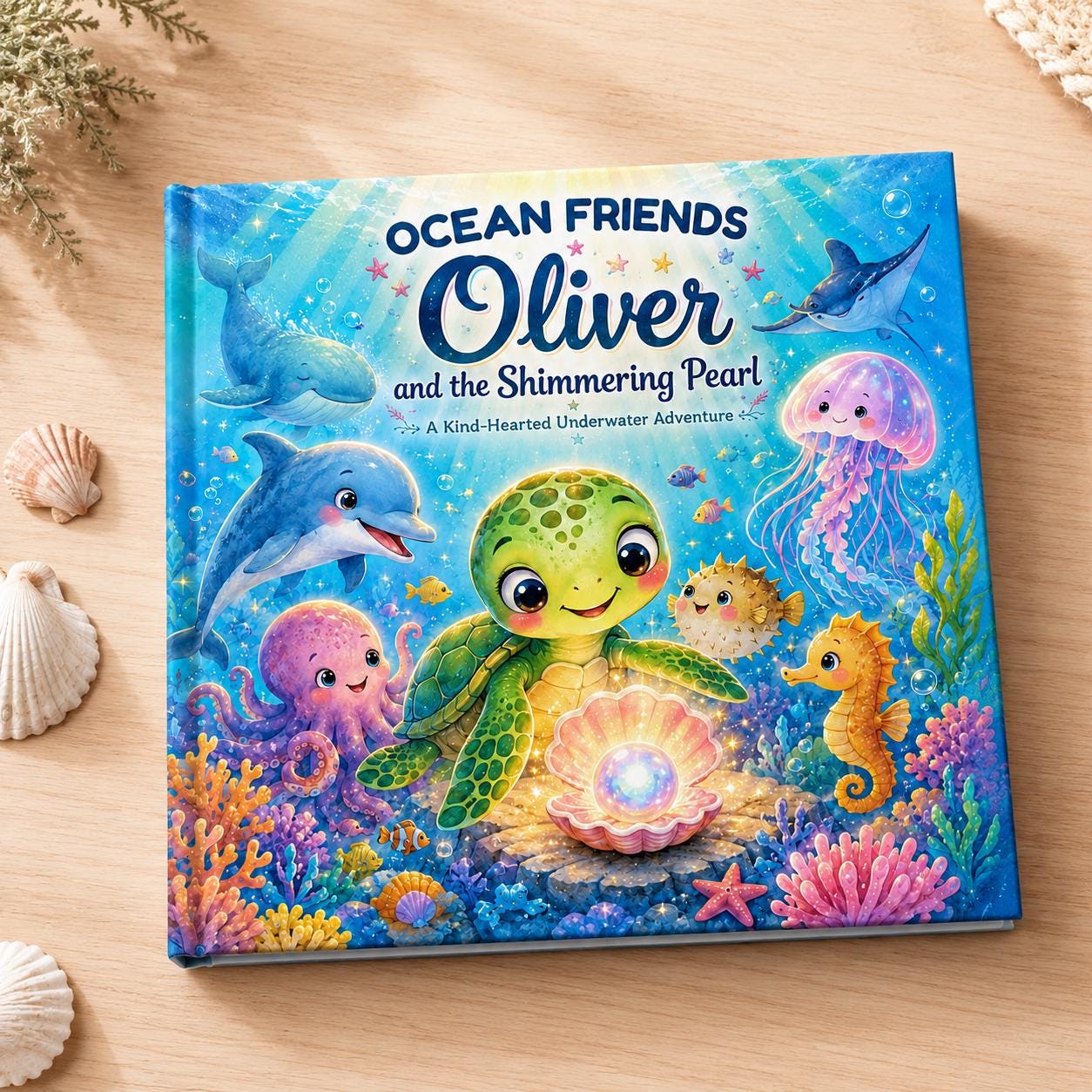 Personalized Ocean Story Book, Custom Name Hardcover for Kids