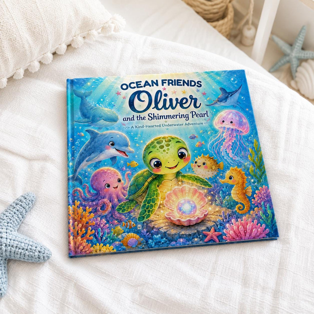 Personalized Ocean Story Book, Custom Name Hardcover for Kids