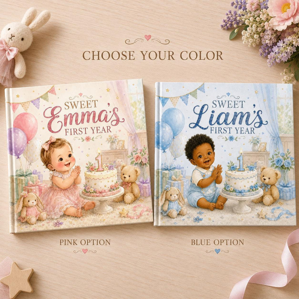 Personalized First Birthday Book | Custom Baby Storybook Keepsake