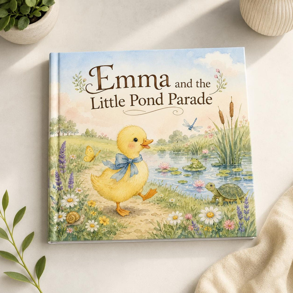 Personalized Duckling Story Book, Custom Name Kids Hardcover Gift