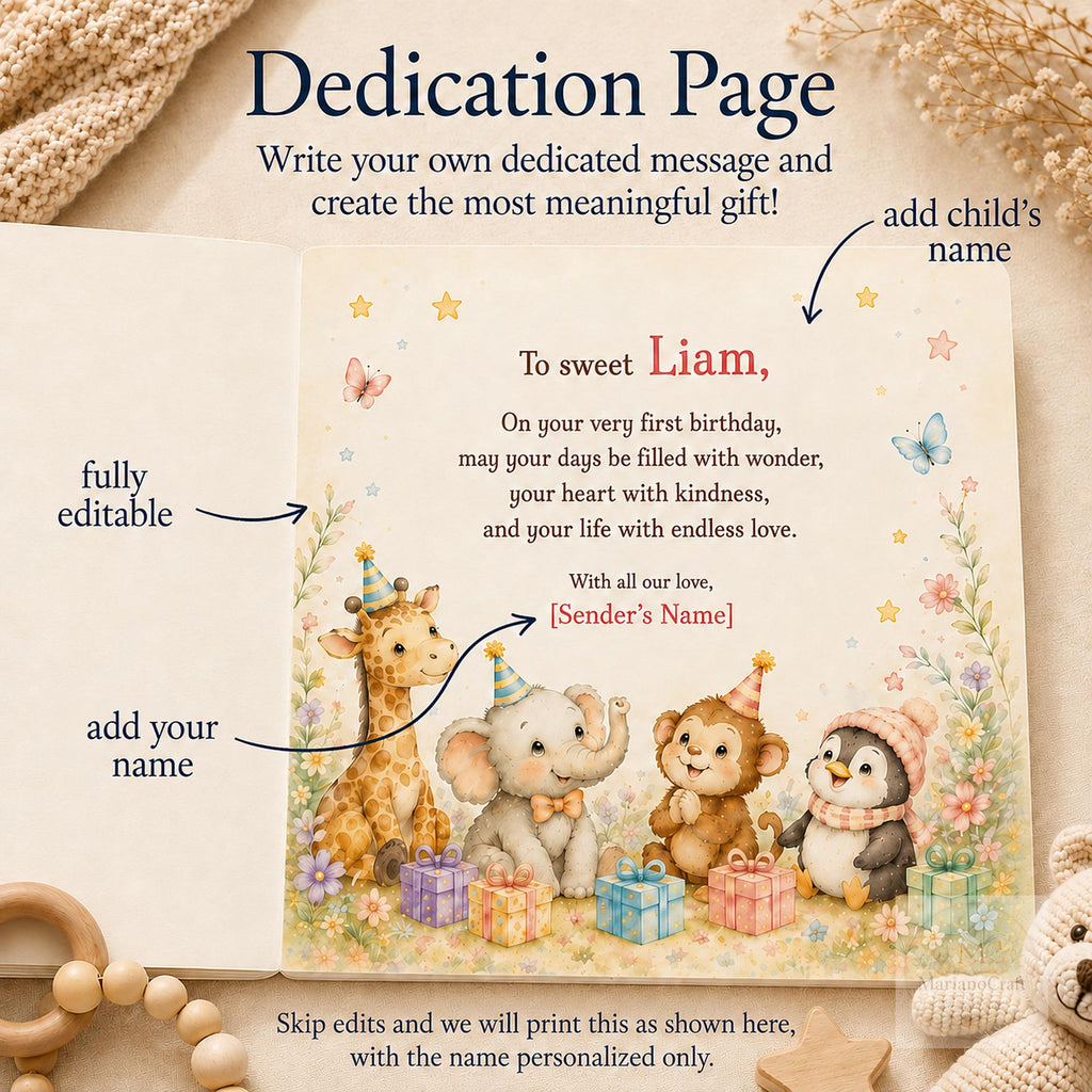 Personalized First Birthday Book for Baby