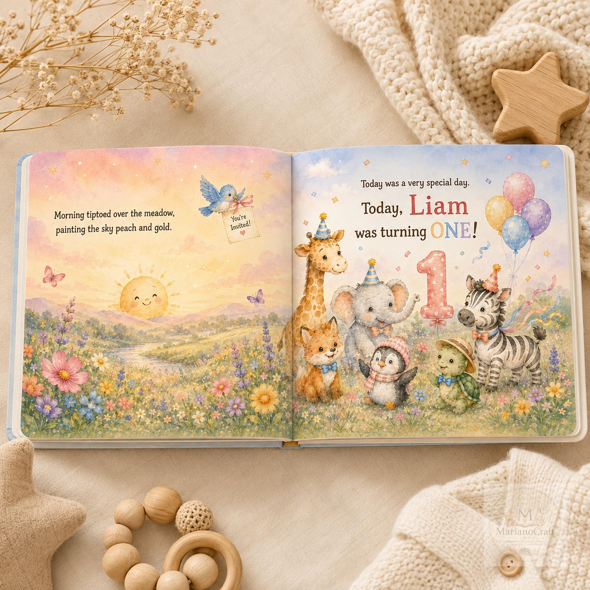 Personalized First Birthday Book for Baby
