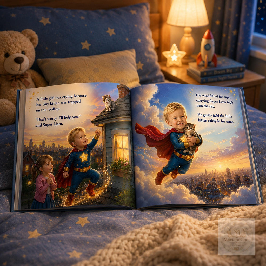 Personalized Superhero Book for Kids With Custom Name and Face