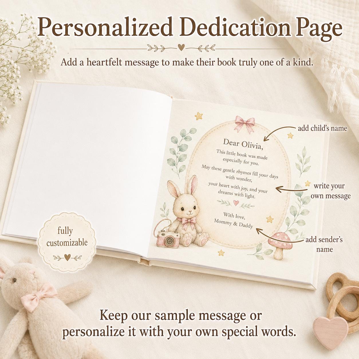 Personalized Baby Book - Custom Name Nursery Rhyme Keepsake