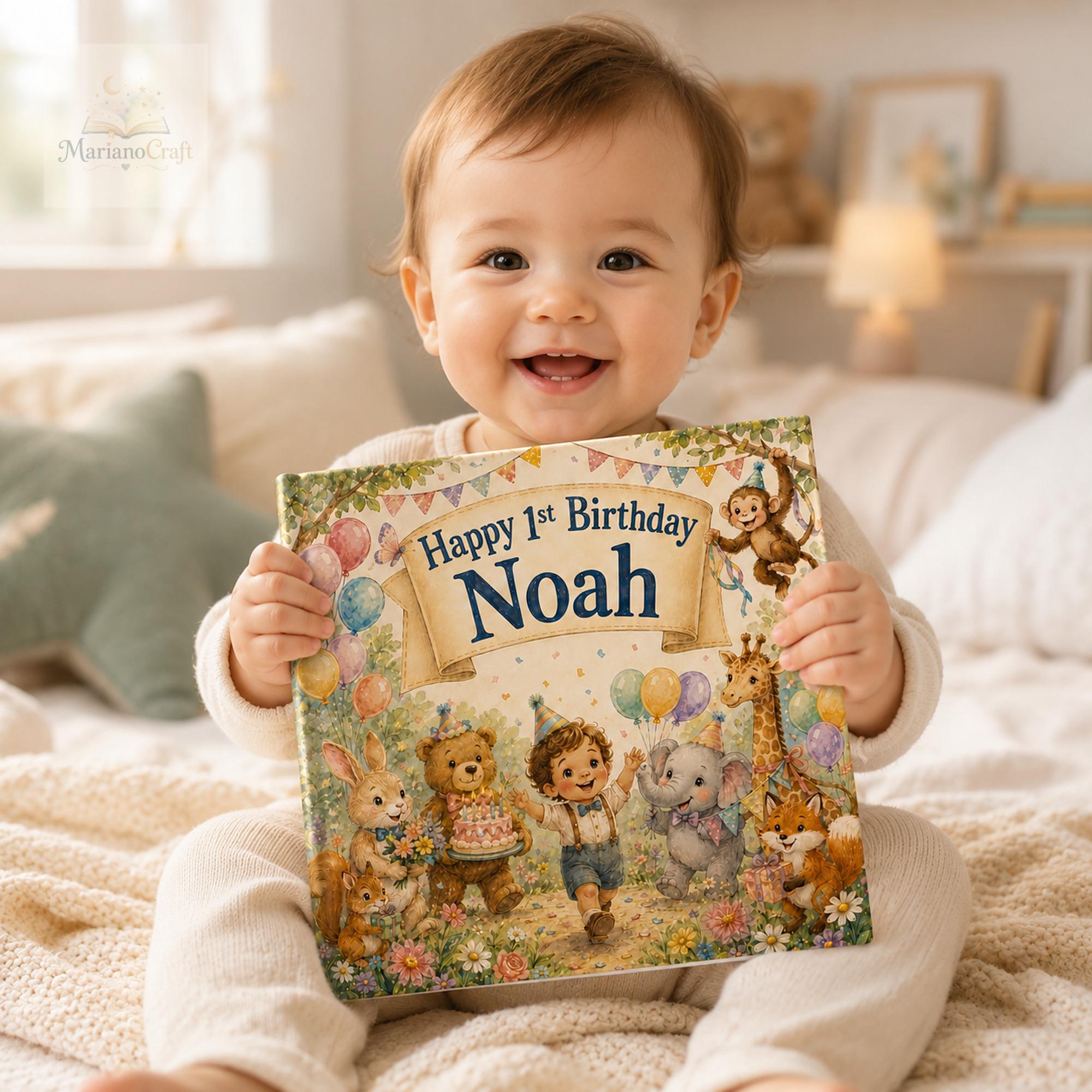 Personalized First Birthday Book With Baby's Name