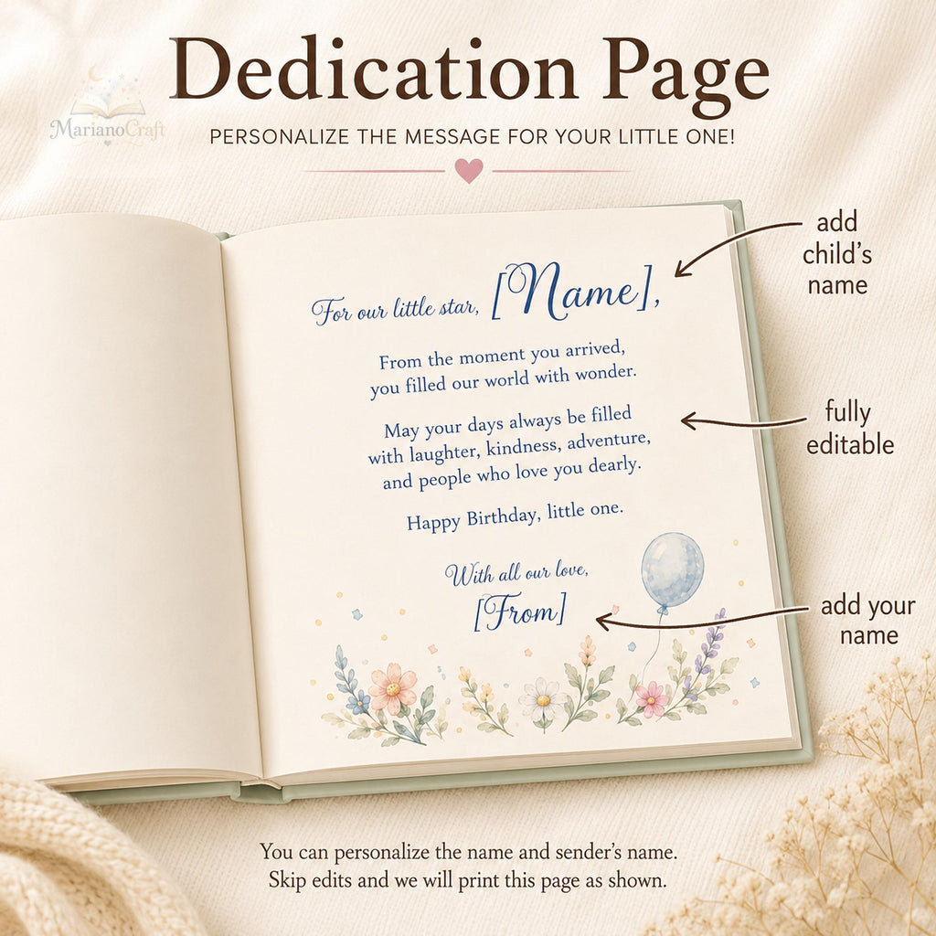 Personalized First Birthday Book With Baby's Name