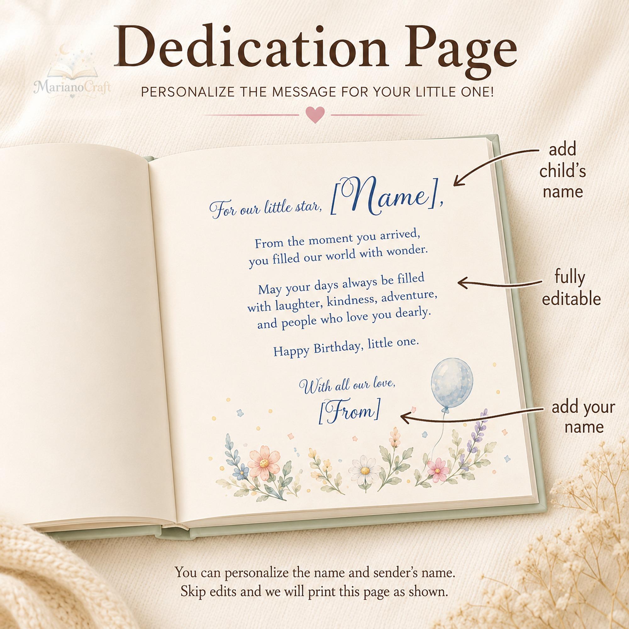 Personalized First Birthday Book With Baby's Name