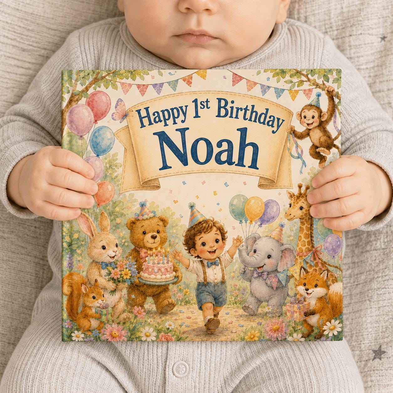 Personalized First Birthday Book With Baby's Name