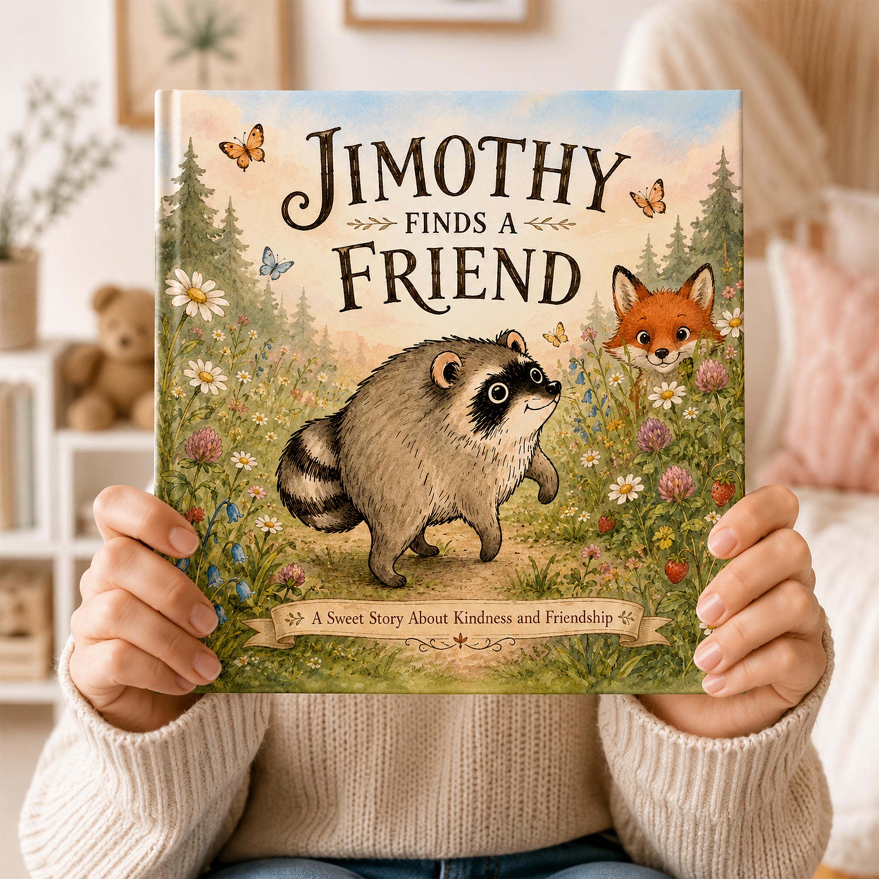 Personalized Jimothy Raccoon Story Book, Seattle Raccoon Children's Book, Woodland Animal Tale, Viral Raccoon Gift, Custom Kids Keepsake